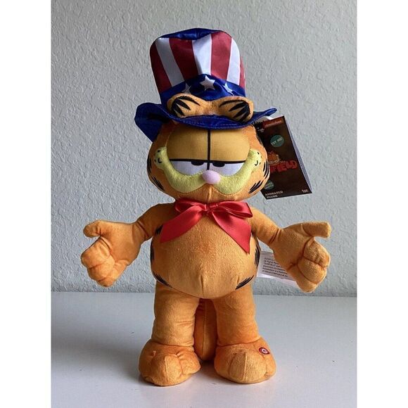 GARFIELD Patriotic Side Stepper Animated Plush Summer Shuffle Nickelodeon NEW - Picture 1 of 12